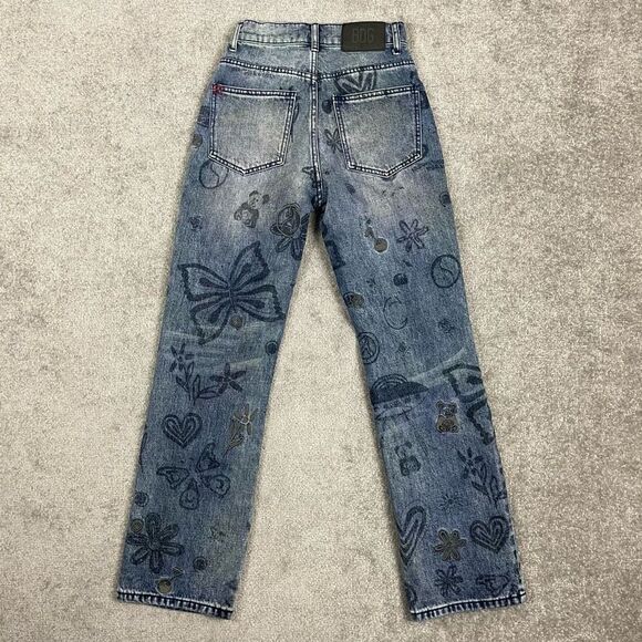 BDG Urban Outfitters Womens Graffiti Straight Leg Cowboy Jeans Blue Size 24 - Picture 3 of 6